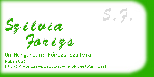 szilvia forizs business card